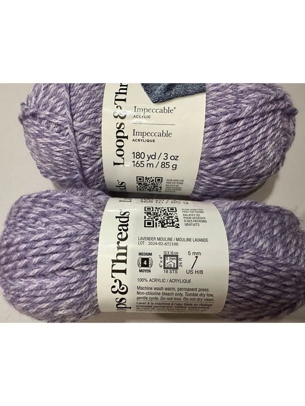 NWT + DISCONTINUED 2 Loops & Threads Impeccable Yarn - Lavender Mouline